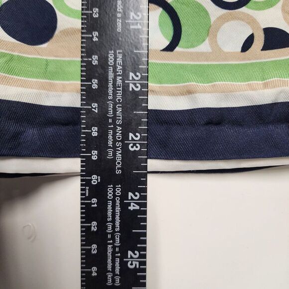 Talbots Silk Wrap Skirt Women Size 10 Green Navy Polka Dot Midi Pure Silk - Picture 7 of 8